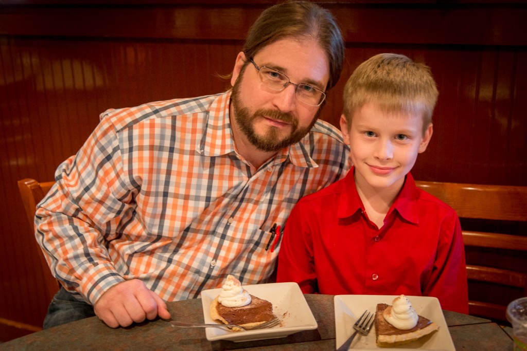 Cyclops and I both chose the French Silk pie at lunch. It was free. It tasted great.