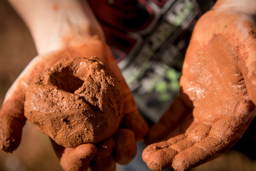 There's a group of kids who spend most of their time making pots and bowls from the "creek" mud. This is one of Cyclop's creations.