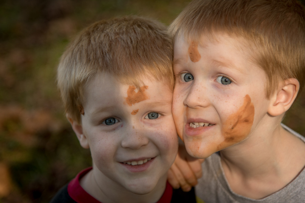 Every day, the kids come home with more mudpaint on their faces. I appreciate their creativity.