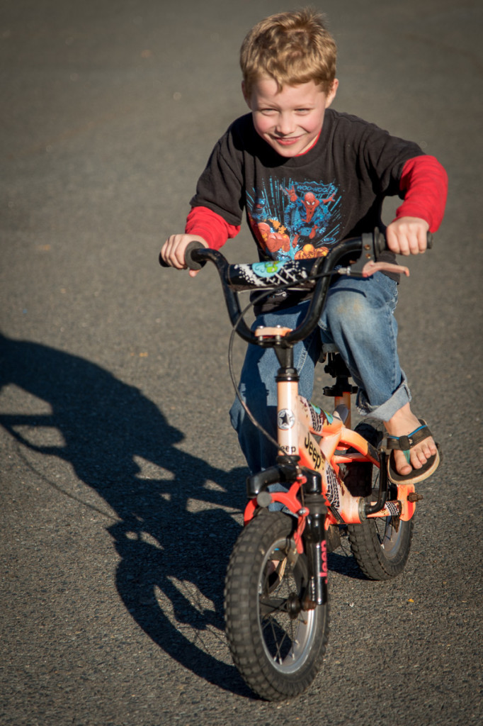 Wolverine enjoys another MK's bike that he borrowed the other day. This one time, however, he actually had real permission. Parenting win!