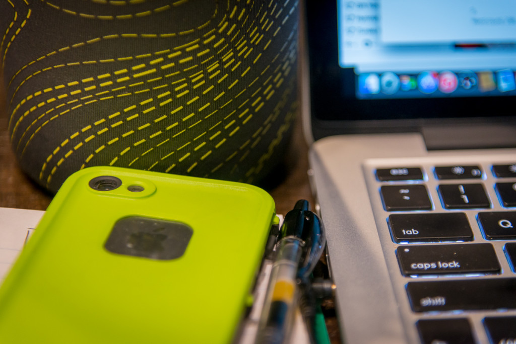 These are the tools we most often use now--computer, phone, pen and paper. And the tea bottle...always the tea bottle.